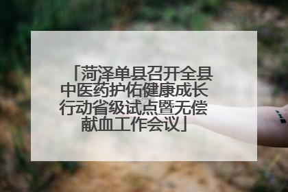菏泽单县召开全县中医药护佑健康成长行动省级试点暨无偿献血工作会议